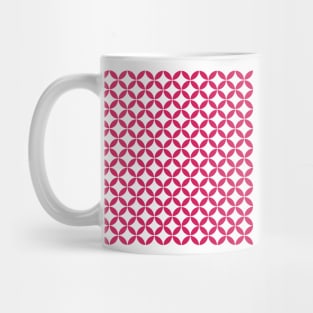 Retro Circles and Diamonds Red 3 Mug